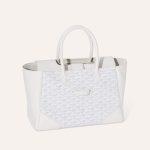 Goyard Saigon Tote White Goyardine Canvas Palladium Hardware - Image 4
